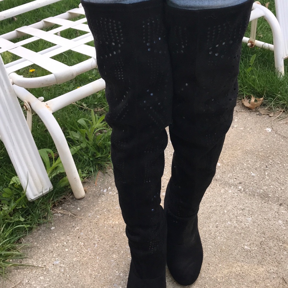 Trendy Suede knee  high bootsSizee7x
